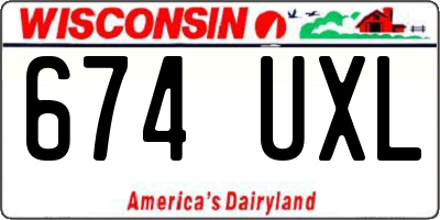WI license plate 674UXL