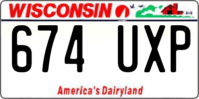 WI license plate 674UXP