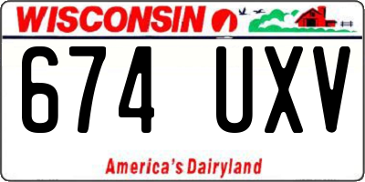 WI license plate 674UXV