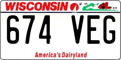 WI license plate 674VEG
