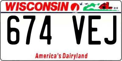 WI license plate 674VEJ