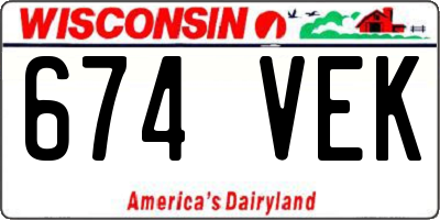 WI license plate 674VEK