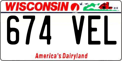 WI license plate 674VEL