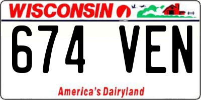 WI license plate 674VEN