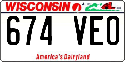 WI license plate 674VEO