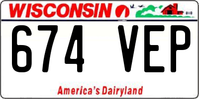WI license plate 674VEP