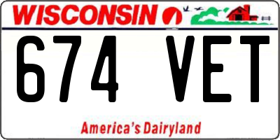 WI license plate 674VET