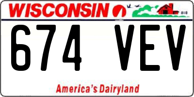 WI license plate 674VEV