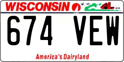 WI license plate 674VEW