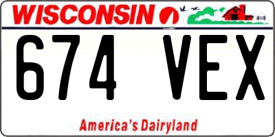 WI license plate 674VEX