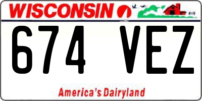 WI license plate 674VEZ