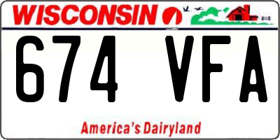 WI license plate 674VFA