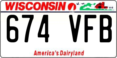 WI license plate 674VFB