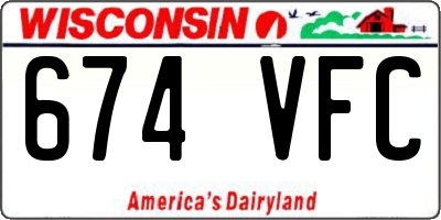WI license plate 674VFC