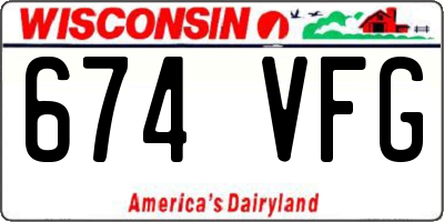 WI license plate 674VFG