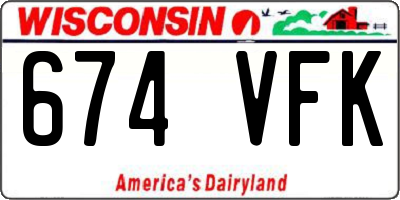 WI license plate 674VFK