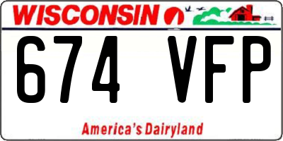 WI license plate 674VFP