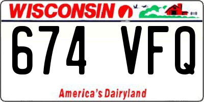 WI license plate 674VFQ