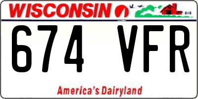WI license plate 674VFR