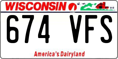 WI license plate 674VFS