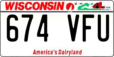 WI license plate 674VFU
