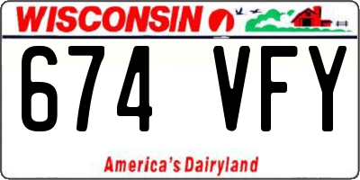 WI license plate 674VFY