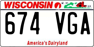 WI license plate 674VGA