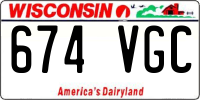 WI license plate 674VGC