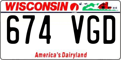 WI license plate 674VGD