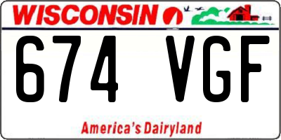 WI license plate 674VGF
