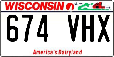WI license plate 674VHX