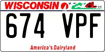WI license plate 674VPF