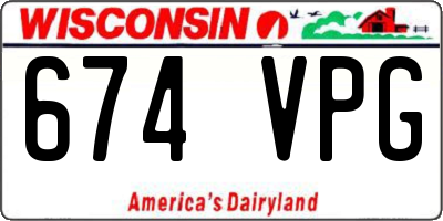WI license plate 674VPG