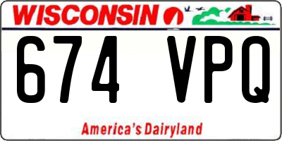 WI license plate 674VPQ
