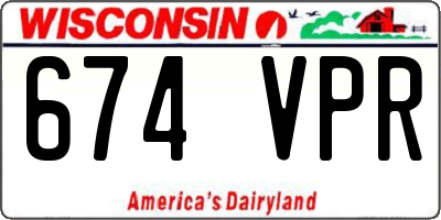 WI license plate 674VPR