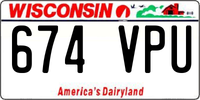 WI license plate 674VPU