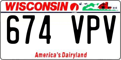 WI license plate 674VPV