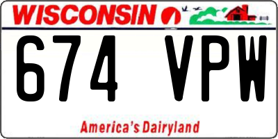 WI license plate 674VPW