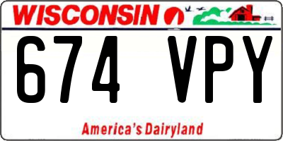 WI license plate 674VPY