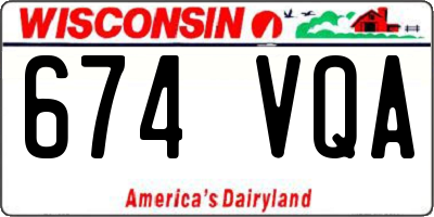 WI license plate 674VQA