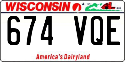 WI license plate 674VQE