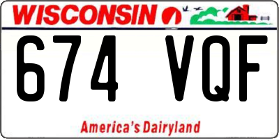 WI license plate 674VQF