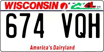 WI license plate 674VQH