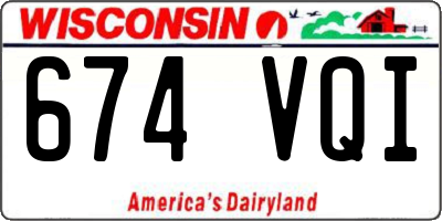 WI license plate 674VQI
