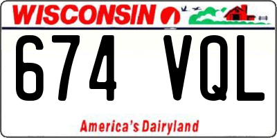 WI license plate 674VQL
