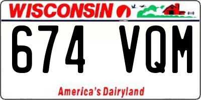 WI license plate 674VQM