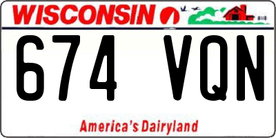 WI license plate 674VQN