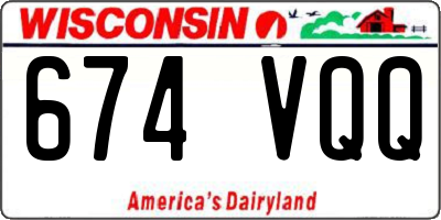 WI license plate 674VQQ
