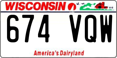 WI license plate 674VQW