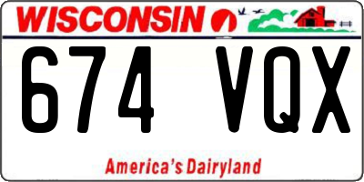 WI license plate 674VQX
